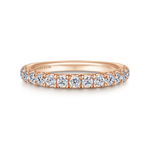 14K Rose Gold Diamond Matching Wedding Band