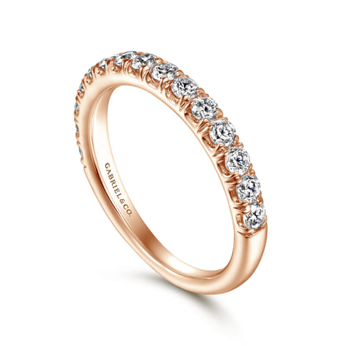 14K Rose Gold Diamond Matching Wedding Band