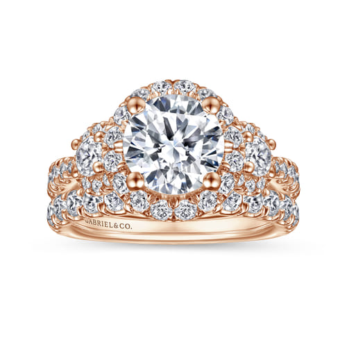 14K Rose Gold Diamond Matching Wedding Band