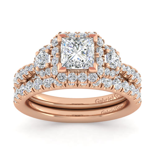 14K Rose Gold Diamond Matching Wedding Band
