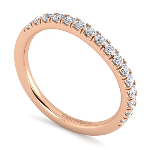 14K Rose Gold Diamond Matching Wedding Band