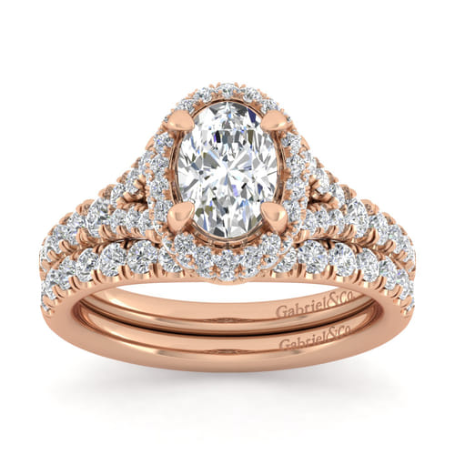 14K Rose Gold Diamond Matching Wedding Band