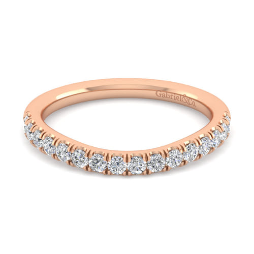 14K Rose Gold Diamond Matching Wedding Band