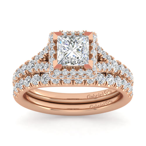 14K Rose Gold Diamond Matching Wedding Band