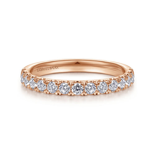 14K Rose Gold Diamond Matching Wedding Band