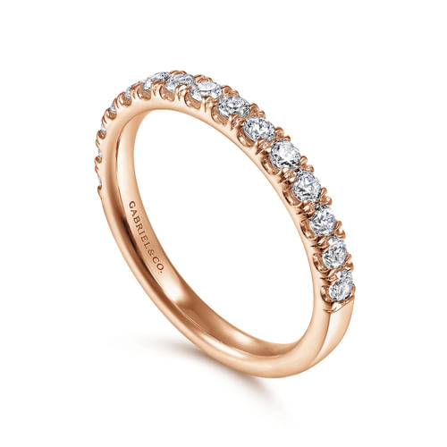 14K Rose Gold Diamond Matching Wedding Band