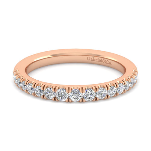 14K Rose Gold Diamond Matching Wedding Band