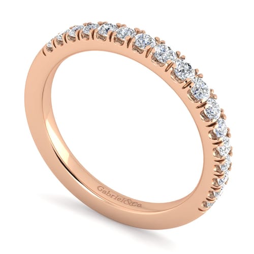 14K Rose Gold Diamond Matching Wedding Band