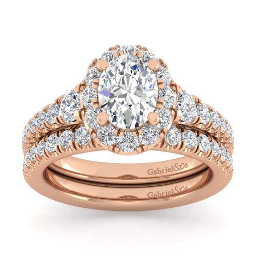 14K Rose Gold Diamond Matching Wedding Band