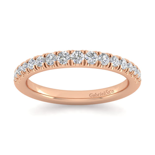 14K Rose Gold Diamond Matching Wedding Band