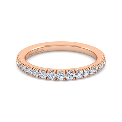 14K Rose Gold Diamond Matching Wedding Band