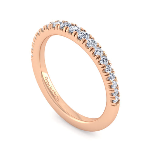14K Rose Gold Diamond Matching Wedding Band