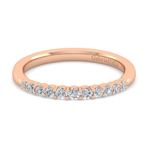 14K Rose Gold Diamond Matching Wedding Band
