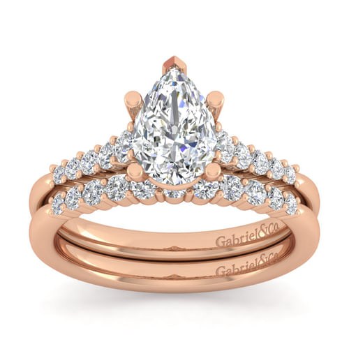 14K Rose Gold Diamond Matching Wedding Band