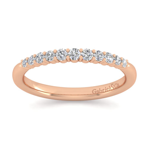 14K Rose Gold Diamond Matching Wedding Band
