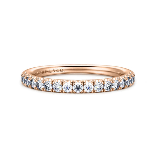 14K Rose Gold Diamond Matching Wedding Band