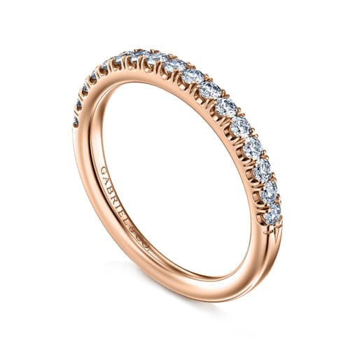 14K Rose Gold Diamond Matching Wedding Band
