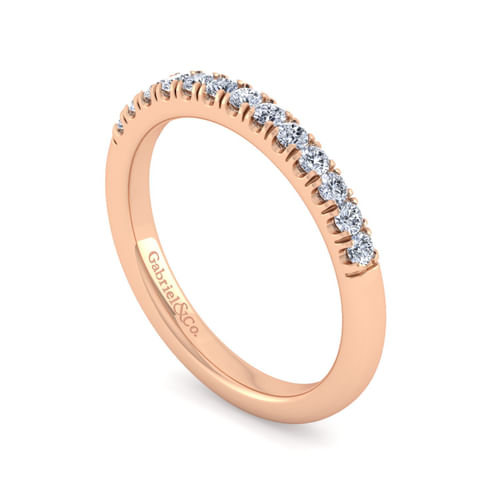 14K Rose Gold Diamond Matching Wedding Band