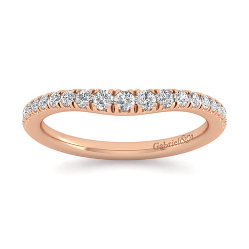 14K Rose Gold Diamond Matching Wedding Band