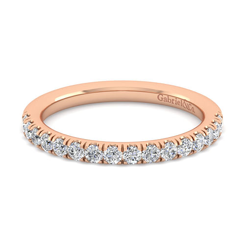 14K Rose Gold Diamond Matching Wedding Band