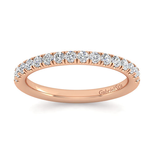 14K Rose Gold Diamond Matching Wedding Band