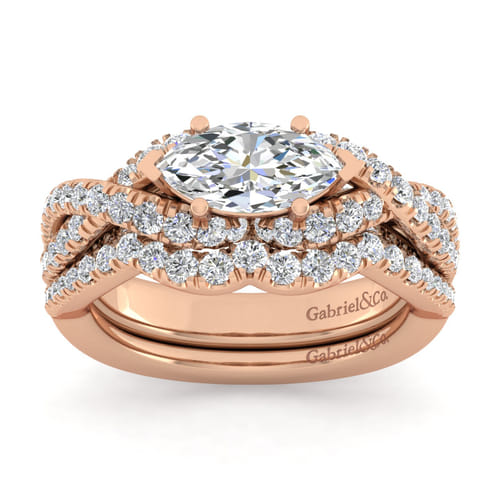 14K Rose Gold Diamond Matching Wedding Band 14K Rose Gold Diamond Matching Wedding Band