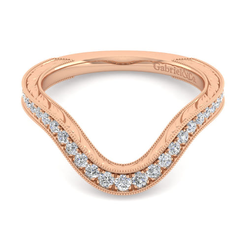 14K Rose Gold Diamond Matching Wedding Band