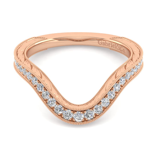 Gabriel - 14K Rose Gold Diamond Matching Wedding Band Gabriel - 14K Rose Gold Diamond Matching Wedding Band