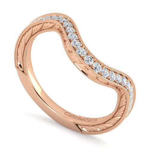 14K Rose Gold Diamond Matching Wedding Band