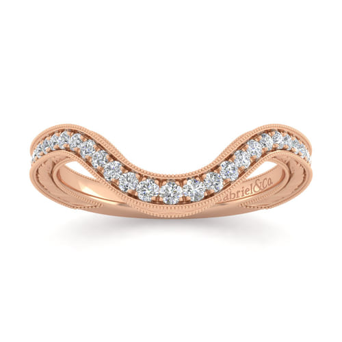 14K Rose Gold Diamond Matching Wedding Band