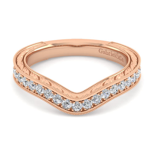 14K Rose Gold Diamond Matching Wedding Band