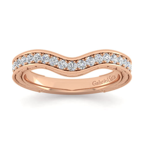 14K Rose Gold Diamond Matching Wedding Band