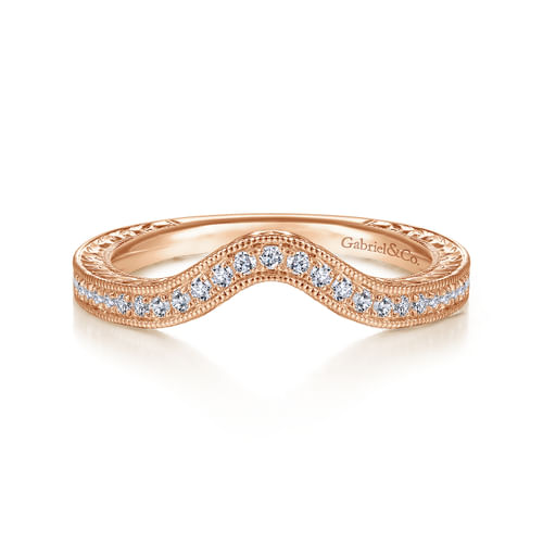 14K Rose Gold Diamond Matching Wedding Band