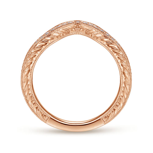 14K Rose Gold Diamond Matching Wedding Band