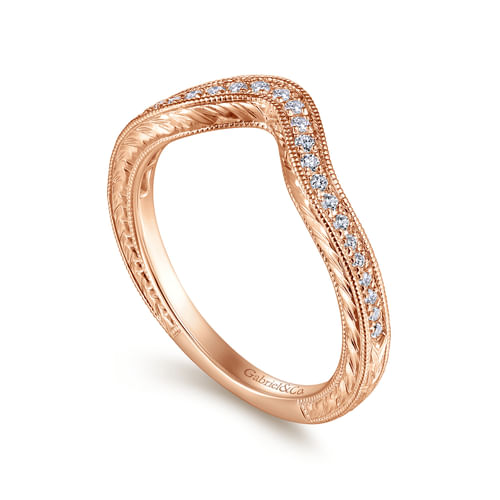 14K Rose Gold Diamond Matching Wedding Band