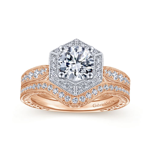 14K Rose Gold Diamond Matching Wedding Band