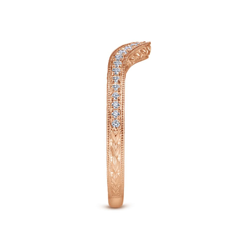 14K Rose Gold Diamond Matching Wedding Band