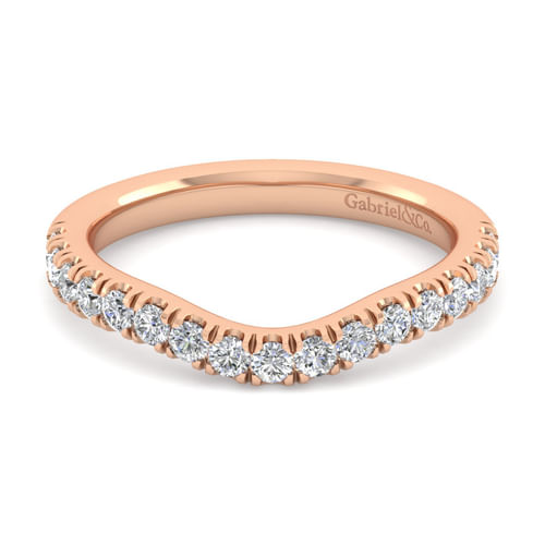 14K Rose Gold Diamond Matching Wedding Band