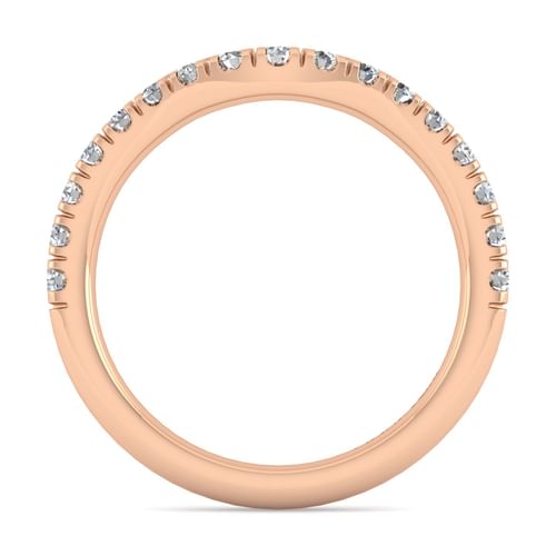 14K Rose Gold Diamond Matching Wedding Band