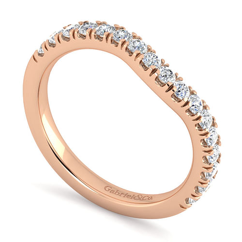 14K Rose Gold Diamond Matching Wedding Band