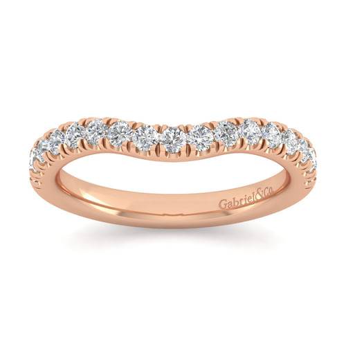 14K Rose Gold Diamond Matching Wedding Band