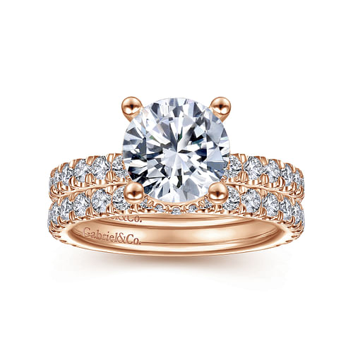 14K Rose Gold Diamond Matching Wedding Band