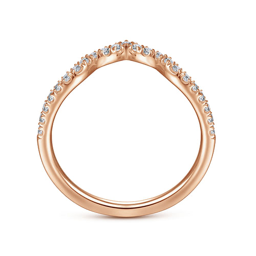 14K Rose Gold Diamond Matching Wedding Band