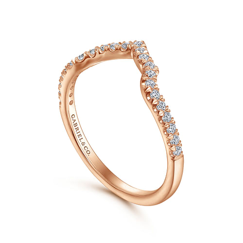 14K Rose Gold Diamond Matching Wedding Band