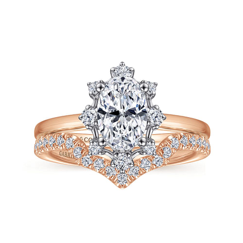 14K Rose Gold Diamond Matching Wedding Band
