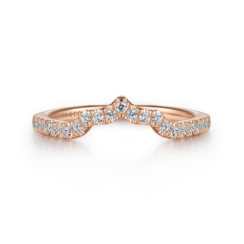 14K Rose Gold Diamond Matching Wedding Band