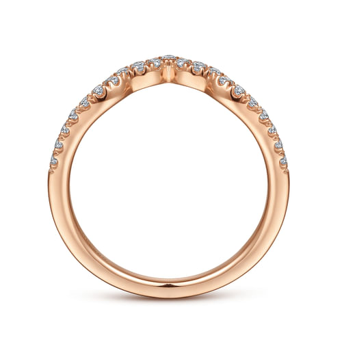 14K Rose Gold Diamond Matching Wedding Band