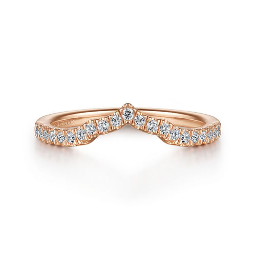 14K Rose Gold Diamond Matching Wedding Band