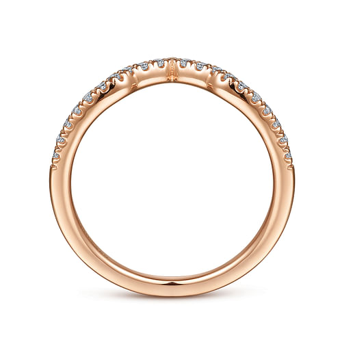 14K Rose Gold Diamond Matching Wedding Band