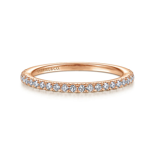 14K Rose Gold Diamond Matching Wedding Band
